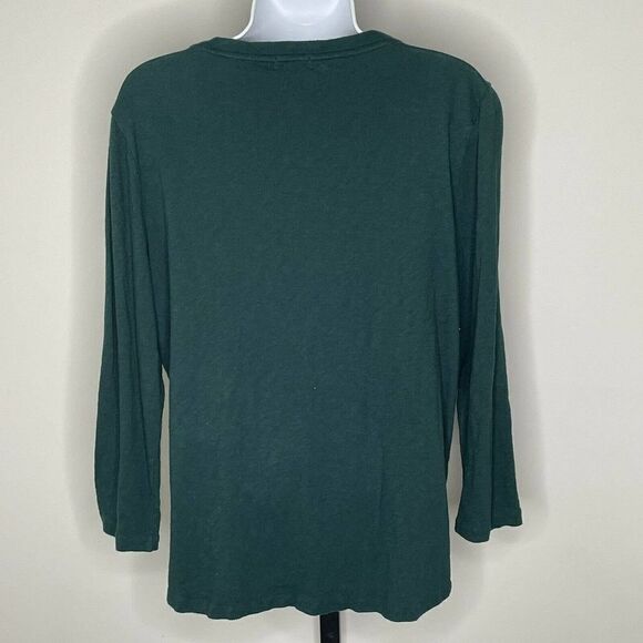J. Crew Factory Green Embroidered Pullover Sweater L 100% Cotton - Picture 6 of 8